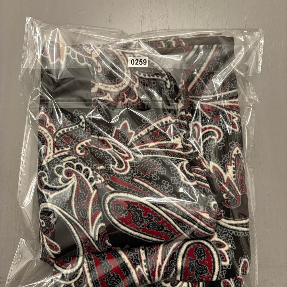 Christopher & Banks Paisley A-Line Midi Skirt Black Red Stretch Office Sz 14 - Picture 11 of 11